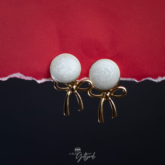 Gold & White Earring - GW - 011